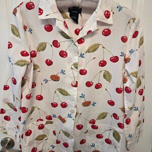 Nick & Nora Cherry PJ Top L